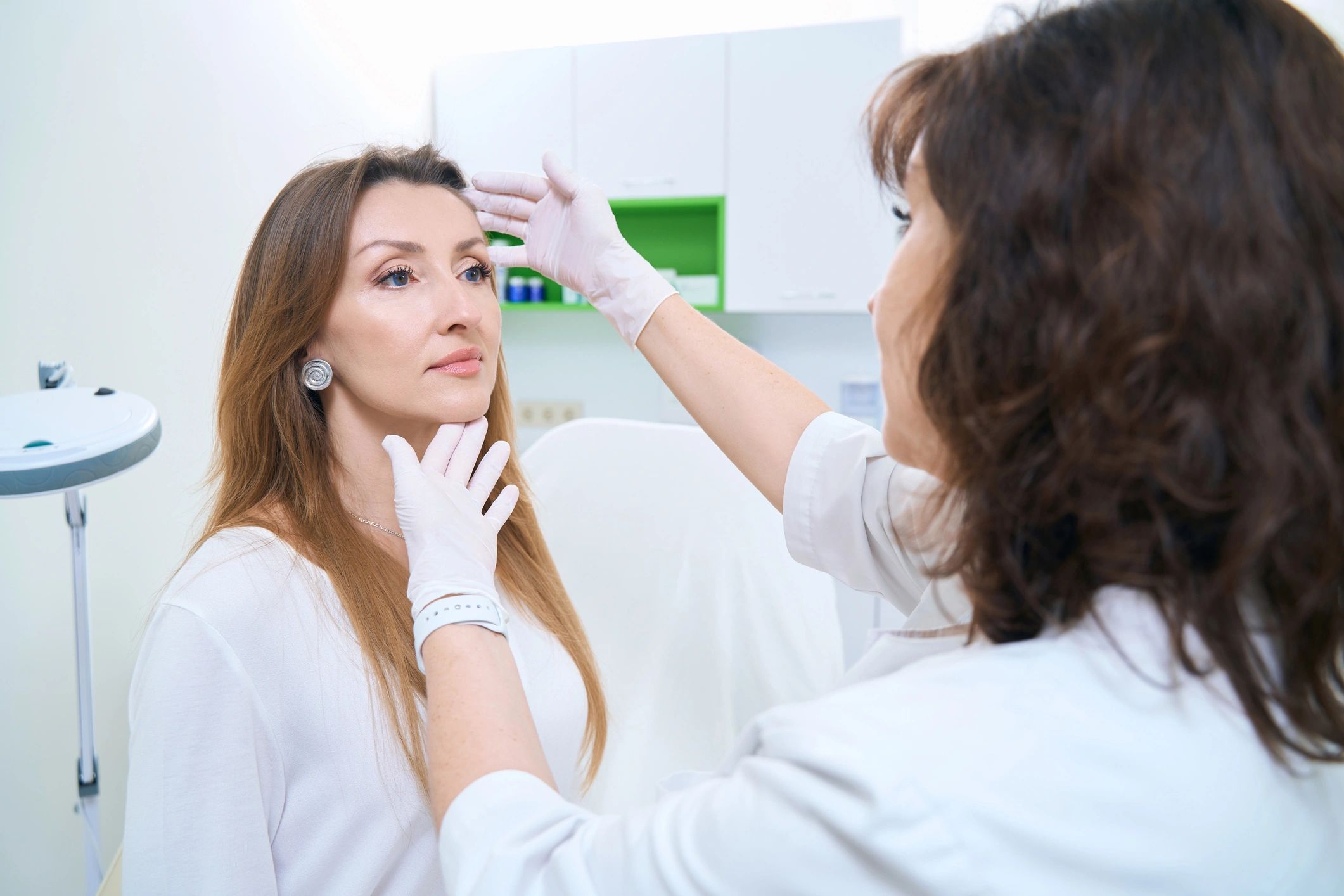 Client receiving facial assessment