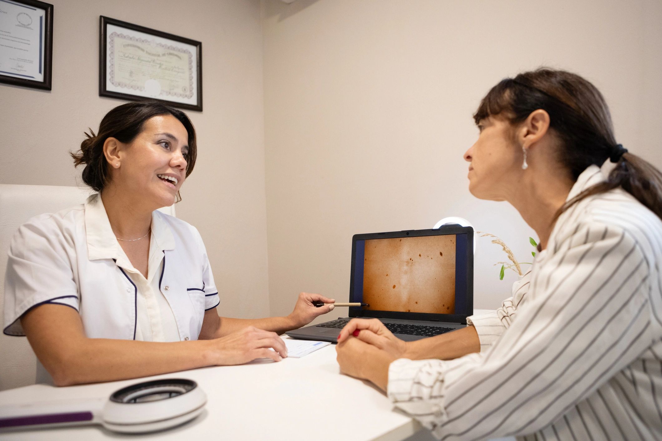Qualified nurse performing cosmetic treatment